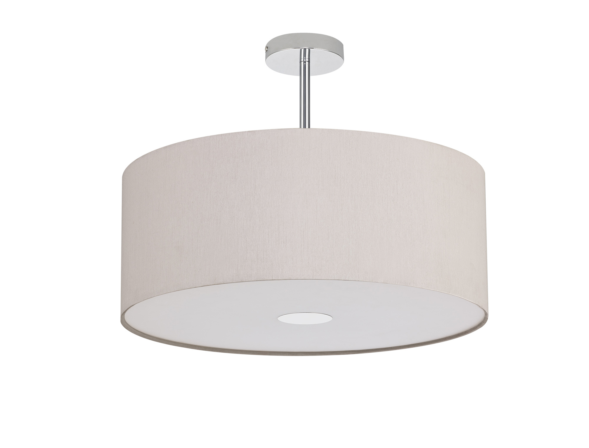 Baymont 50cm Semi Flush 3 Light Polished Chrome, Nude Beige/Moonlight, Frosted Diffuser DK0328  Deco Baymont CH NU